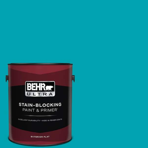 BEHR ULTRA 1 gal. #510B-6 Blue Jewel Flat Exterior Paint & Primer