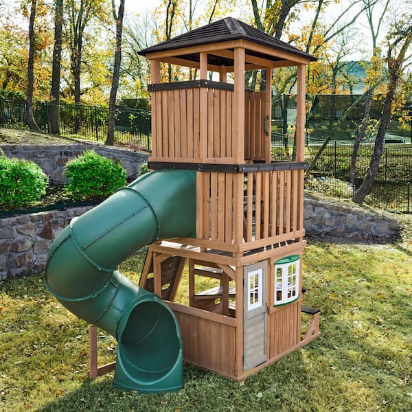 KidKraft Pro Assembled Panorama Tower Outdoor Wooden Playhouse