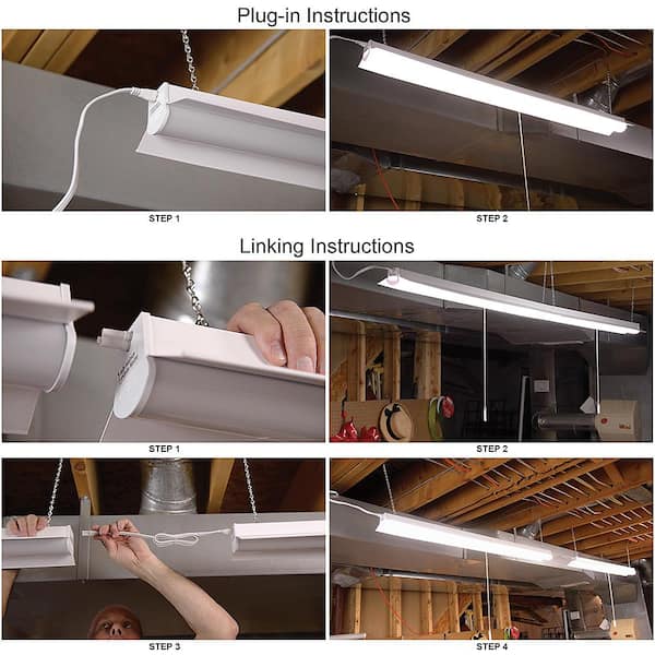 Commercial Electric 4 ft. 64 Watt Equivalent Linkable Integrated