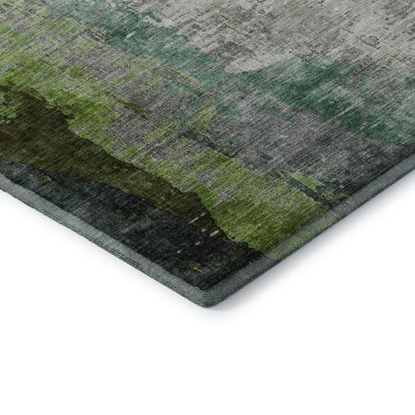 Mayfield Premium Machine Washable Abstract AMF2041 Green 10 ft. x 14 ft. Area Rug