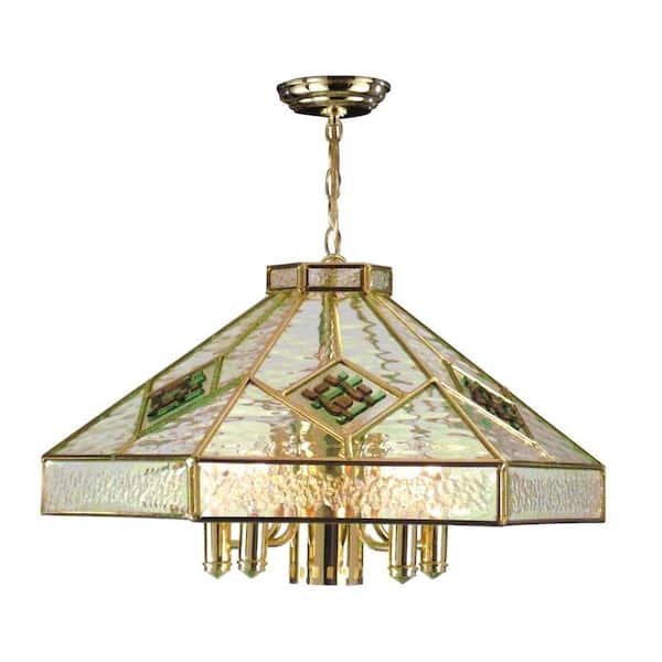 Dale Tiffany Clear 6-Light Gold Hexagon Hanging Fixture