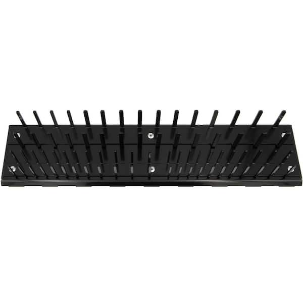 18 in. W Steel 76 Pin Removable Socket Holder Accessory, Black