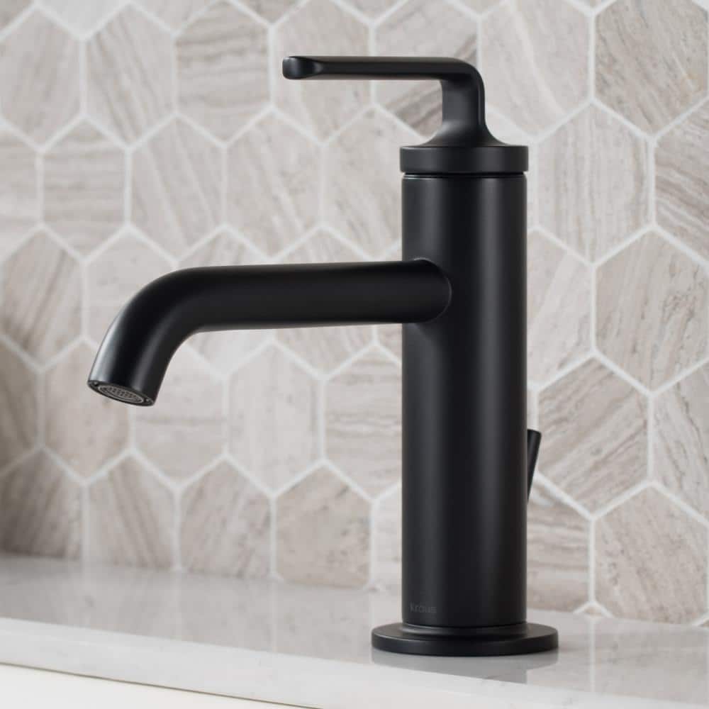 Ramus 7'' Matte Black Stainless Steel Bathroom Sink Faucet