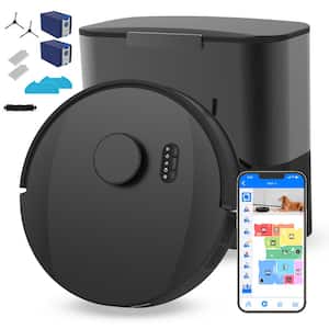 UltraVision 8000 Pa 12.5 in. Robotic Vacuum, with Smart Navigation, 180-Day Bag, Carbon Stainless Steel Dock, in Black