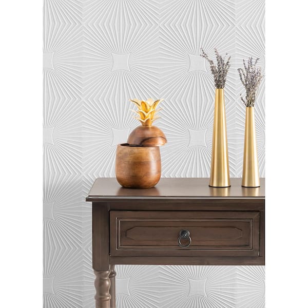 Silvie White Tin Burst Paintable Vinyl Non-Pasted Textured Wallpaper