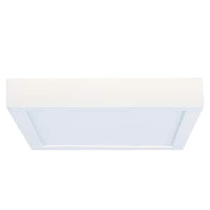 5.5 in. White Round Flush Mount Ceiling Light with Plastic Shade, Dimmable 2700K Warm White Light Bulb Included 1-Pack