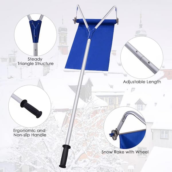 20 FT Aluminum Snow Roof Rake Adjustable Sectional Snow Removal