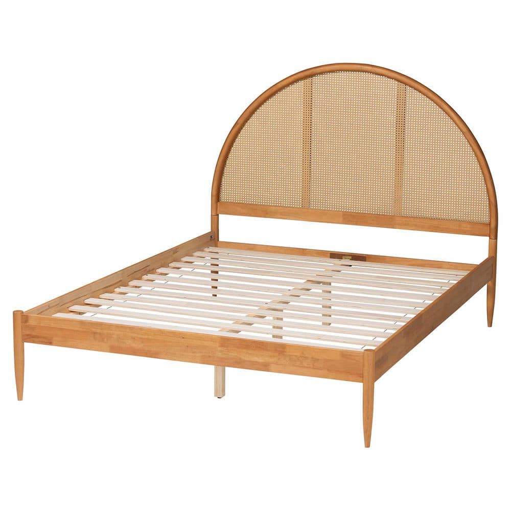 Wrenley Oak Brown Wood Frame Queen Platform Bed - thumbnail 3