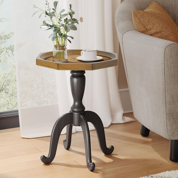 Catawissa 18.25 in. W Natural plus Black Specialty Wood End Table Accent Table