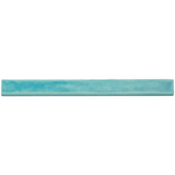 Ivy Hill Tile Nantucket Turquoise 2 in. x 20 in. Polished Ceramic Bullnose Tile
