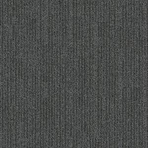 Merrick Brook - Shadow - Gray Commercial 24 x 24 in. Glue-Down Carpet Tile Square (96 sq. ft.)