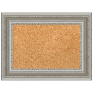 Parlor Silver 23.50 in. x 17.50 in. Framed Corkboard Memo Board