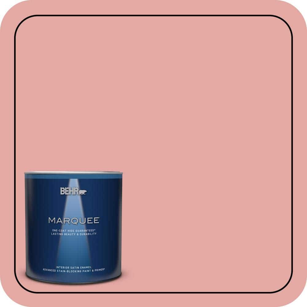 1 qt. #MQ4-03 Coral Fountain One-Coat Hide Satin Enamel Interior Paint & Primer product image for price tracking