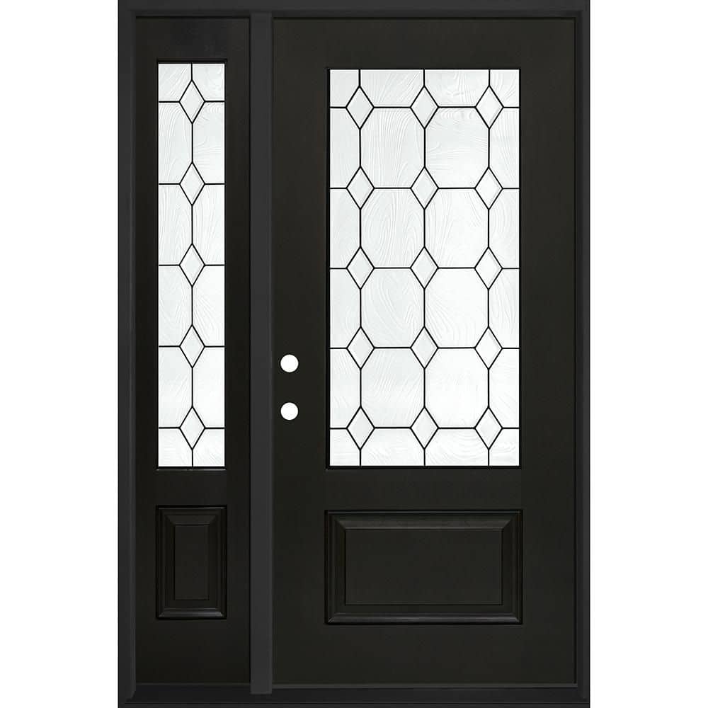 Regency 51 x 80 in. 3/4L Marquise Glass RHIS Onyx Stain Mahogany Fiberglass Prehung Front Door w/12 in. - 3/4 SL 6-9/16 price history on PriceWatchPro