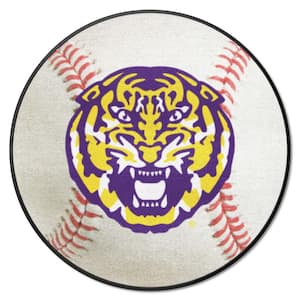 LSU Tigers White 27 in. Baseball Area Rug