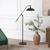 Hudson & Canal FL1734 68 in. Conan Metal Floor Lamp with Metal Shade Blackened Bronze