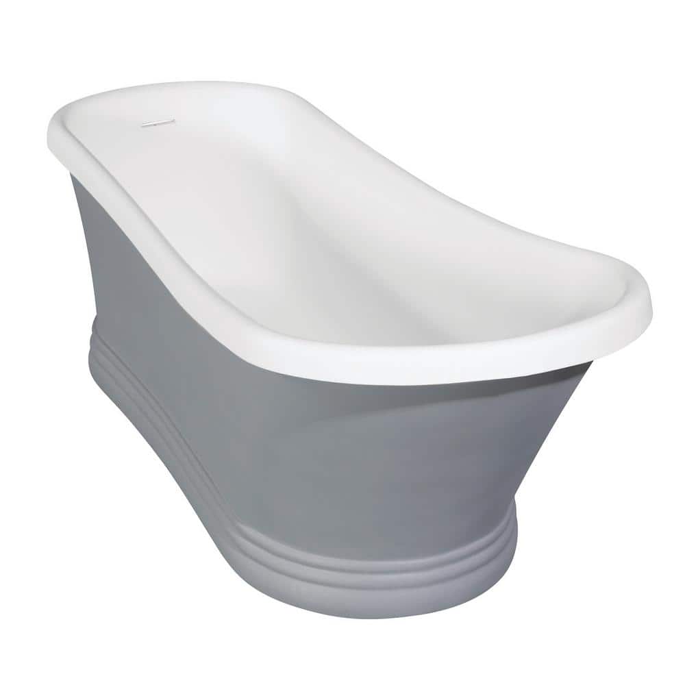 Arcticstone 68 in. Solid Surface Flatbottom Freestanding Bathtub in Matte Gray price history on PriceWatchPro