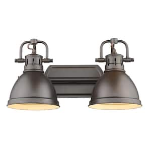 Duncan 16.5 in. 2-Light Rubbed Bronze Vanity Light