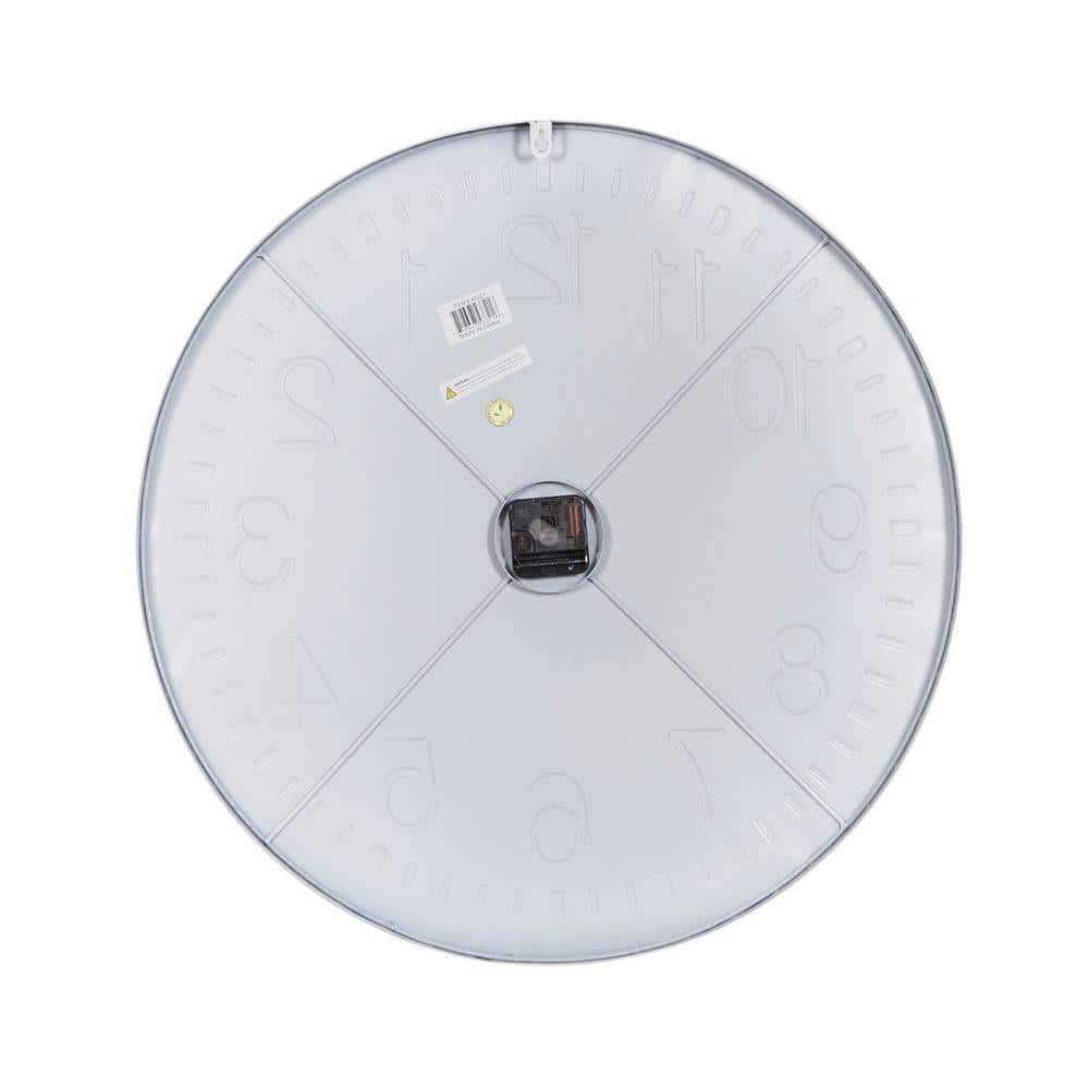 24" White and Gold Metal Round Wall Clock