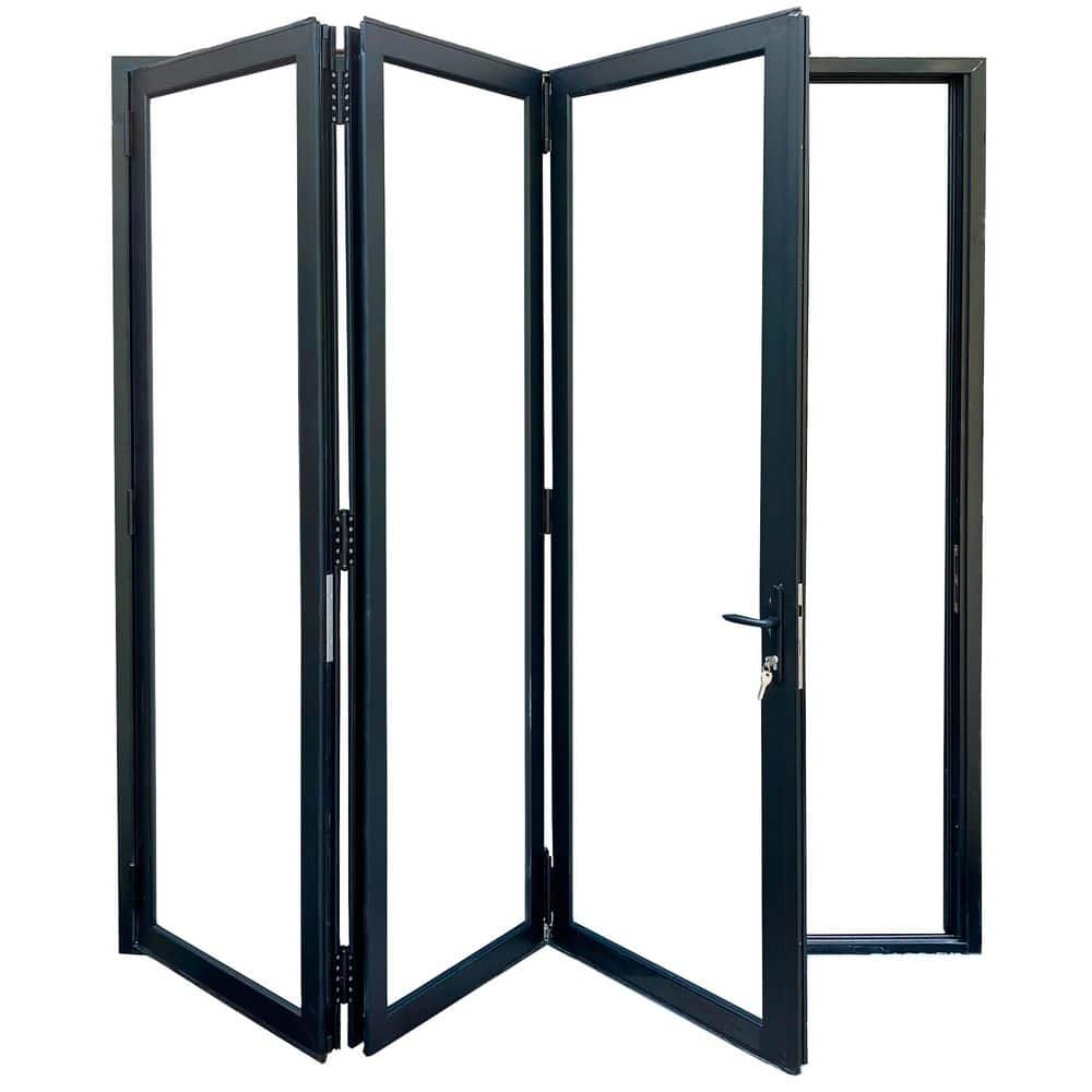 TEZA DOORS Teza 90 Series 120 in. x 96 in. Matte Black Right to