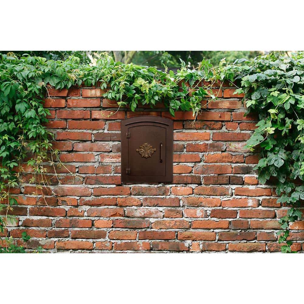 Antique Copper Aluminum Decorative Scroll Column Mount Mailbox