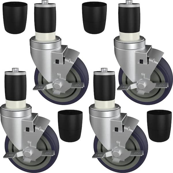Angel Sar 4 in. Work Table Caster Wheels with Locking Brakes Fit Both for Commercial Kitchen Prep Tables (4-Pack)