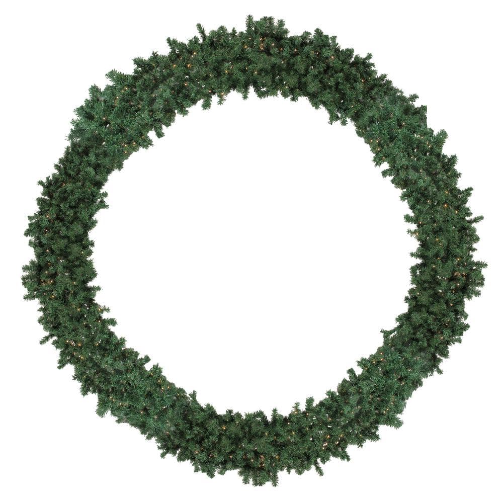 Northlight 10 ft. Pre-Lit High Sierra Pine Commercial Artificial Christmas  Wreath with Clear Lights 32632672 The Home Depot