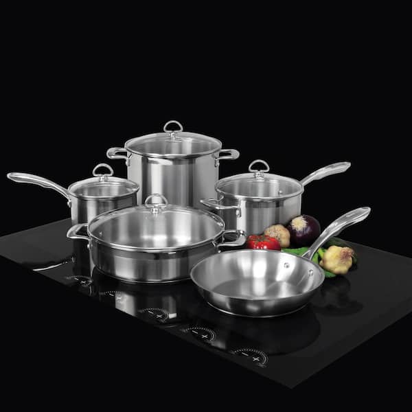 Chantal Induction 21 Steel 2.5 qt. Stainless Steel Pour-Spout Sauce Pan in  Brushed Stainless Steel with Strainer Glass Lid SLIN35-P18 - The Home Depot