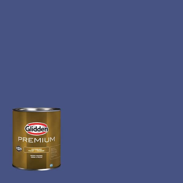 Glidden Premium 1 qt. PPG1167-7 Blue Jewel Satin Exterior Latex Paint
