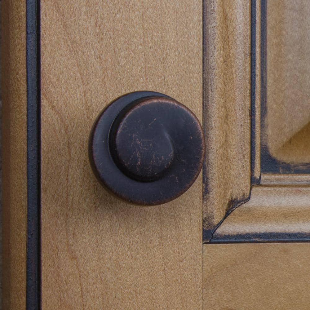 Oil Rubbed Bronze Round Cabinet Knob with Mounting Hardware