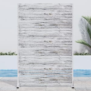 72 in. x 47 in. White Outdoor Metal Privacy Screen Garden Fence Wall Decal in Striped Pattern