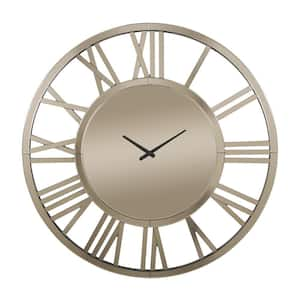 Gold Glass Mirrored Wall Clock