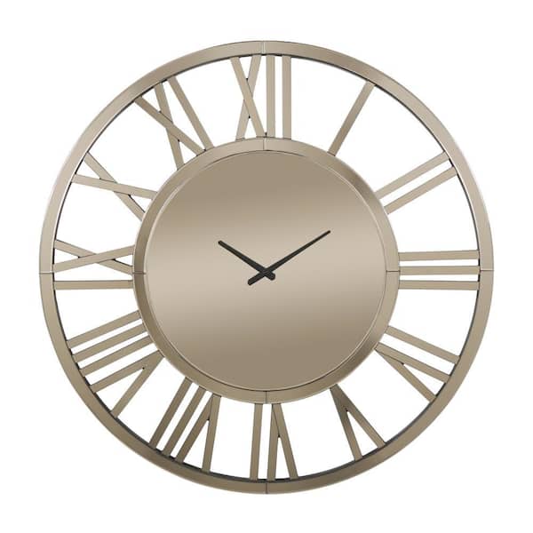 CosmoLiving by Cosmopolitan Gold Glass Mirrored Wall Clock