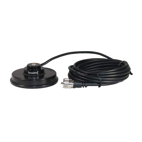 3-5/8-In. NMO Magnet Mount with Rubber Boot and Preinstalled UHF PL-259 Connector in Black
