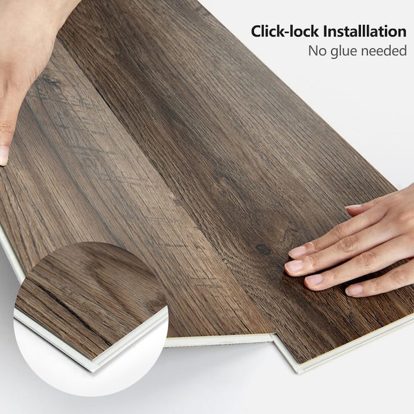 Art3d Walnut 12MIL 7.2 in.x48 in. Waterproof Click Lock Vinyl