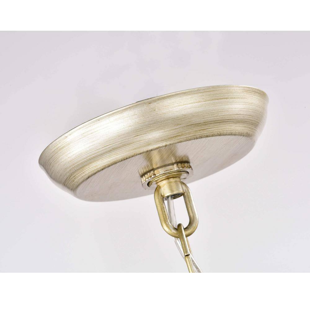 Champagne Metal and Crystal Orb 5-Light Chandelier