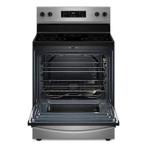 30 in. 5 Burner Element Freestanding Electric Range in Stainless Steel with Thermal