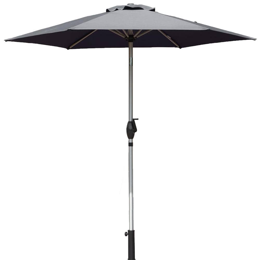 7.5 ft. Patio Outdoor Aluminum Market Umbrella with Push Button Tilt and Cr