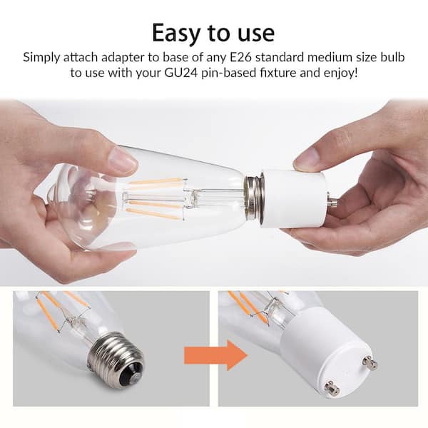 QCQK 6 Adapters to Use E27/E26 Light Bulbs in a G24-Special made for U.S. 