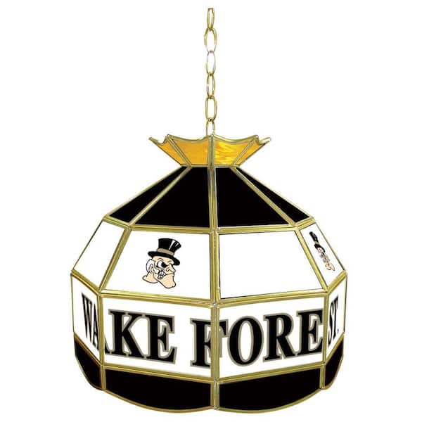 Trademark Wake Forest University 16 in. Gold Hanging Tiffany Style Billiard Lamp