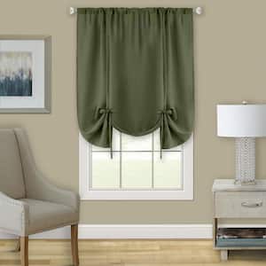 Darcy 58 in. W x 63 in. L Polyester Light Filtering Tie-Up Window Panel in Green