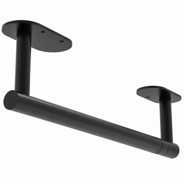 Under Cabinet Mount Matte Black Paper Towel Holder, SUS 304 Stainless Steel, Dual Installation for Kitchen, in Black