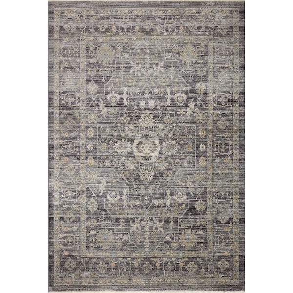 Jean Stoffer Katherine Midnight  / Tobacco 2 ft. 3 in. x 3 ft. 10 in. Traditional Accent Rug