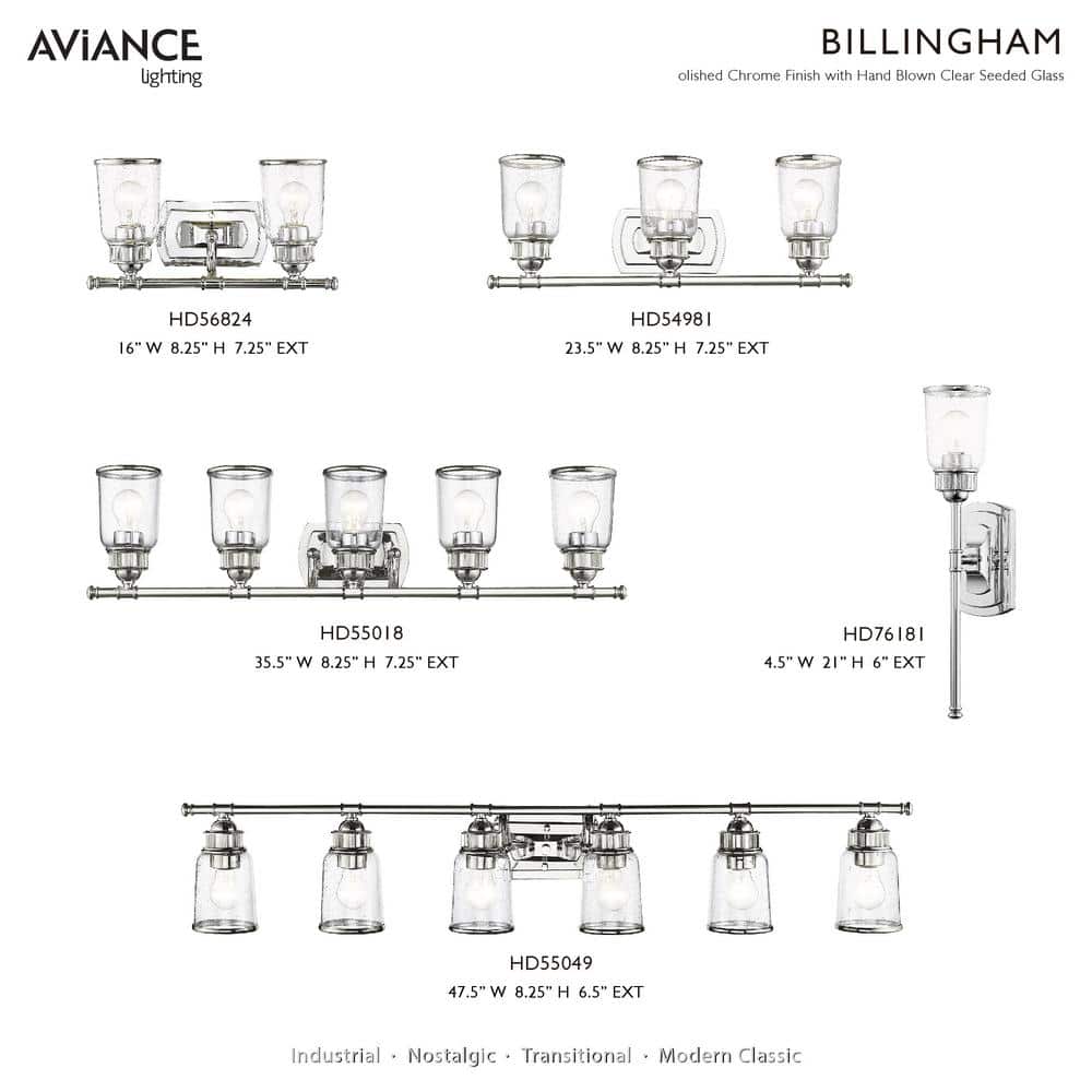 Polished Chrome 2-Light Outdoor Vanity with Clear Seeded Glass