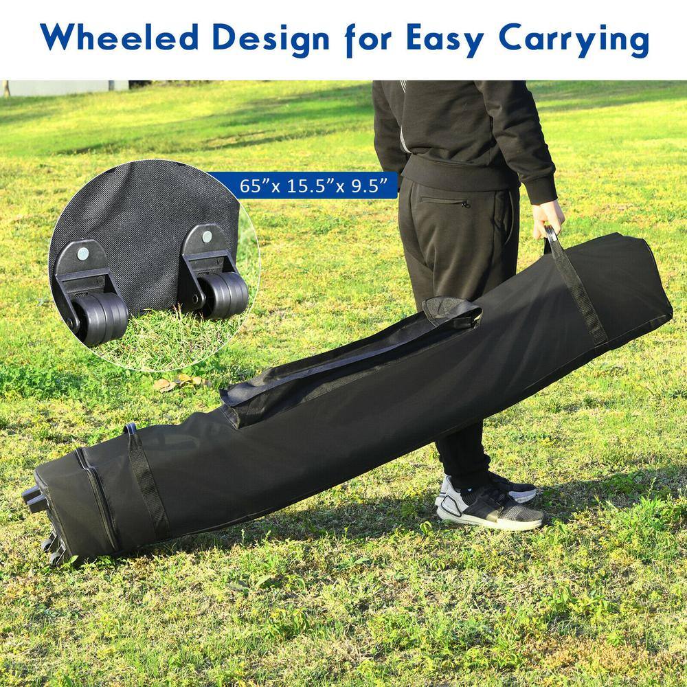 Blue 10' x 20' Adjustable Folding Heavy Duty Sun Shelter with Carry Bag