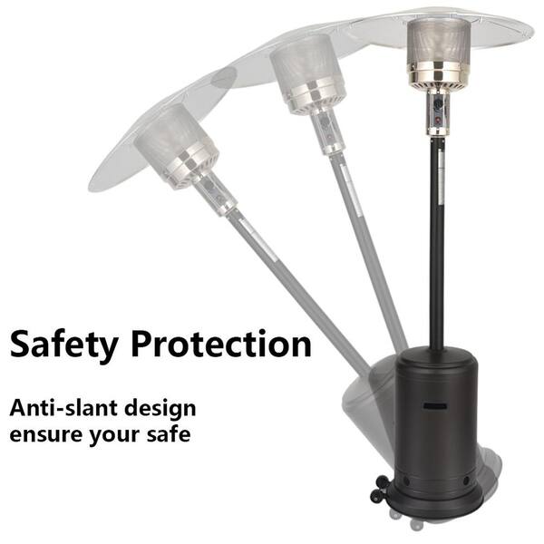 UPHA 46000 BTU Standing Propane Patio Heater in Black HD-HEATER-BLACK - The  Home Depot
