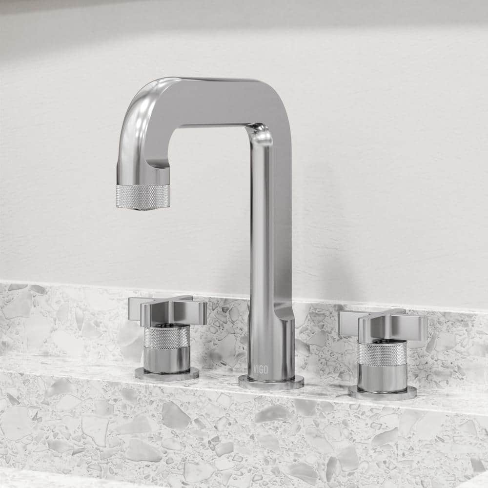 Wythe 9" H Two Handle Widespread Bathroom Faucet in Chrome and Black Brass