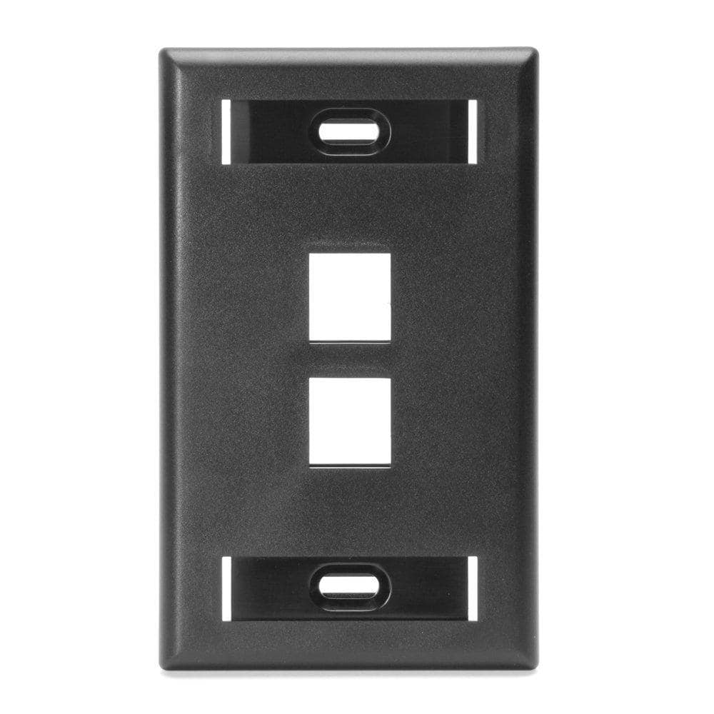Leviton Black 1Gang Audio/Video Wall Plate (1Pack) 420806ES The
