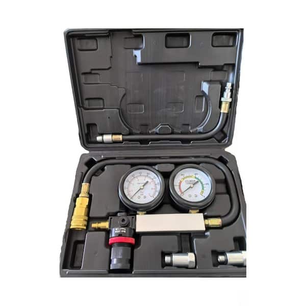 TU-21 Series Cylinder Leak Tester Kit Compression Gauge Spark Plug Fitting Automotive Pressure Leak Detector Black