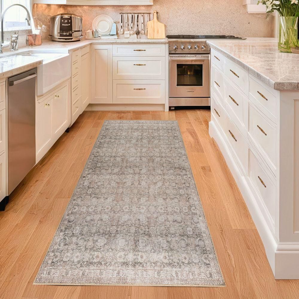 Delphi Dark Beige Rectangular Synthetic Area Rug, 6' 7" x 9'